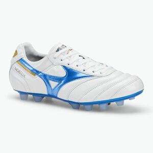 Mizuno Morelia II Japan Md fehér/lézerkék/arany férfi futballcipő (Morelia II Japan Md P1GA240125) kép