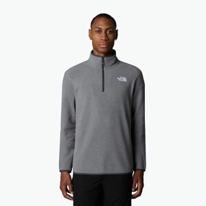 Férfi pulóver The North Face 100 Glacier 1/4 Zip közepes szürke szürke sáska (100 Glacier 1/4 Zip NF0A855W4HJ) kép