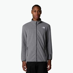 Férfi The North Face 100 Glacier Full Zip pulóver közepes szürke szürke szőrzet (100 Glacier Full Zip NF0A855X4HJ) kép