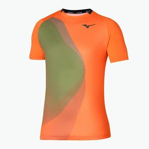 Férfi tenisz póló Mizuno Release Shadow Tee vibráló narancssárga (Release Shadow Tee 62GAA50154) kép