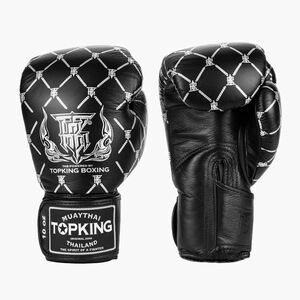 Top King Boxing Chain fekete/ezüst bokszkesztyűk (Boxing Chain TKBGCH-BK-SV) kép