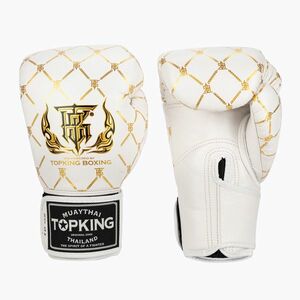 Top King Boxing Chain fehér/arany bokszkesztyűk (Boxing Chain TKBGCH-WH-GD) kép