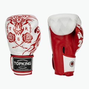 Top King Boxing Dragon piros/fehér bokszkesztyűk (Boxing Dragon TKBGDG-RD-WH) kép