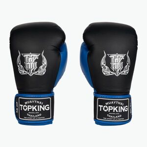 Top King Reborn Bokszkesztyűk Semi Leather fekete/kék (Reborn Boxing Semi Leather TKBGRB-SL-BK-BU) kép
