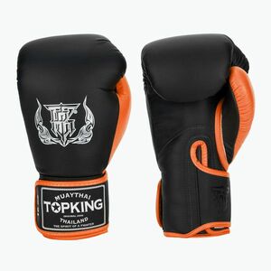Top King Reborn bokszkesztyűk Semi Leather fekete/narancs (Reborn Boxing Semi Leather TKBGRB-SL-BK-OR-NE) kép