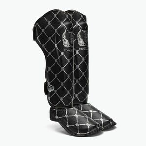 Top King Chain fekete/ezüst sípcsont- és lábfejvédők (Shin Guards Chain TKSGCH-BK-SV) kép