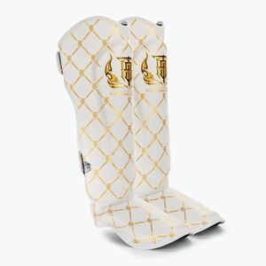 Top King Chain fehér/arany sípcsont- és lábfejvédők (Shin Guards Chain TKSGCH-WH-GD) kép