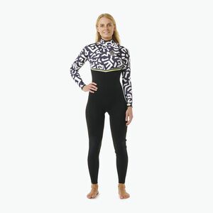 Női neoprén ruha Rip Curl E-Bomb 4/3mm Zip Free Sublimed black/ lime (E-Bomb 4/3 mm Zip Free Sublimed 14LWFS) kép