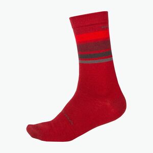 Kerékpáros zokni Endura BaaBaa Merino Stripe red (BaaBaa Merino Stripe E1234RD) kép