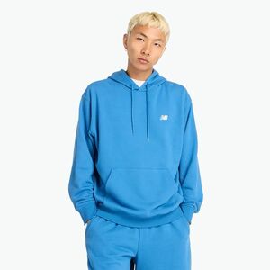 Férfi New Balance Small Logo francia frottír kapucnis pulóver kék achate (Small Logo French Terry Hoodie MT41508BEU) kép