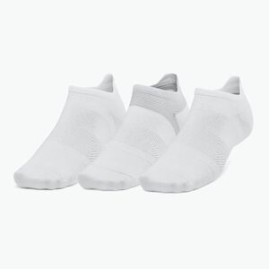 Férfi Under Armour Dry Run Lite No Show futózokni 3 pár fehér/fehér/reflektív (Dry Run Lite No Show 1386237-100) kép