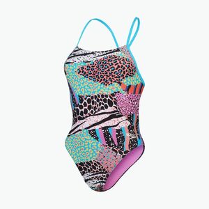 Egyrészes fürdőruha Speedo Allover Digital Tie Back black/matcha green/siren red (Allover Digital Tie Back 8-1284117327) kép