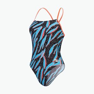 Egyrészes fürdőruha Speedo Allover Digital Lattice Tie-Back black/picton blue/siren red (Allover Digital Lattice Tie-Back 8-00406417529) kép