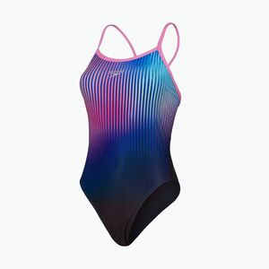Egyrészes fürdőruha Speedo Placement Digital Turnback black/kiki pink/picton blue (Placement Digital Turnback 8-00317417588) kép