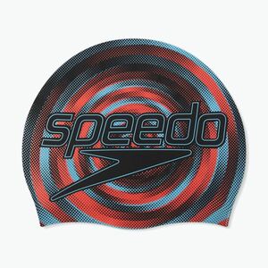 Gyerek úszósapka Speedo Printed Silicone black/picton blue/siren red (Junior Printed Silicone 8-0838617622) kép