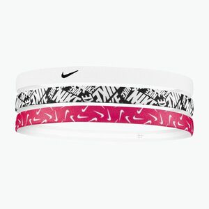 Fejpánt Nike Printed Headbands 3 szt. white/aster pink/black (Printed Headbands N0002560-114) kép