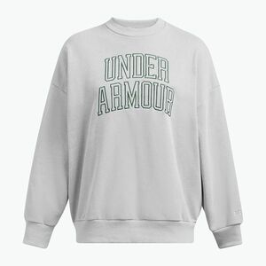 Under Armour női pulóver Icon Heavyweight Terry Oversized Crew mod szürke/erdő zöld (Icon Heavyweight Terry Oversized Crew 1386493-011) kép