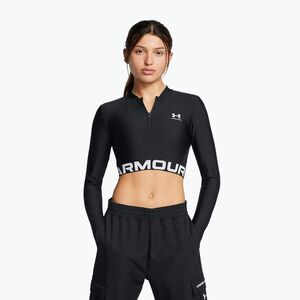 Női Under Armour Heat Gear Rib 1/4 Zip edzőfelső fekete/fekete/fehér (Heat Gear Rib 1/4 Zip 1388692-001) kép