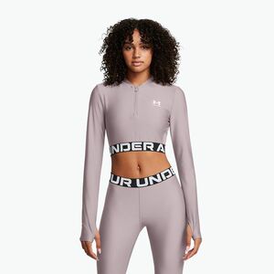 Női Under Armour Heat Gear Rib 1/4 Zip tetra szürke/fehér edző felső (Heat Gear Rib 1/4 Zip 1388692-015) kép