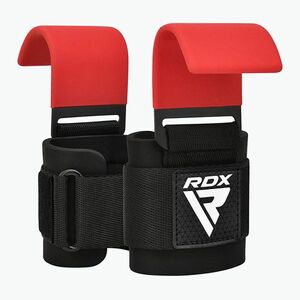 RDX W5 súlyemelő kampó heveder piros (W5 Weight Lifting Hook Strap WAN-W5R+) kép