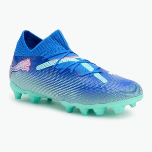PUMA Future 7 Pro FG/AG Jr gyermek labdarúgócipő kék/fehér/puma/elektromos borsmenta (Future 7 Pro FG/AG Jr 107944 01) kép