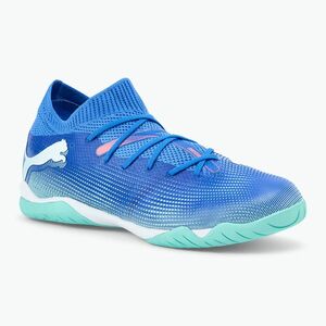 Gyerek focicipő PUMA Future 7 Match It + Mid Jr bluemazing/puma white/electric peppermint (Future 7 Match It + Mid Jr 107947 01) kép