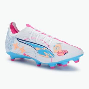 Futballcipő PUMA Ultra 5 Match Vol. Up FG/AG puma white/luminous blue (Ultra 5 Match Vol. Up FG/AG 108064 01) kép