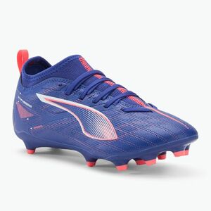 PUMA Ultra 5 Match FG/AG Jr gyermek labdarúgócipő lapis lazuli/puma fehér/naplemente fénye (Ultra 5 Match 108096 01) kép