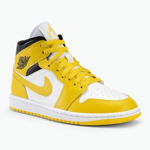 Nike Air Jordan 1 Mid női cipő fehér/fekete/vivid sulfur (Air Jordan 1 Mid BQ6472-170) kép