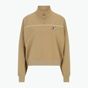 Női pulóver FILA Liebau Aop Half Zip cornstalk pepita aop (Liebau Aop Half Zip Sweater FAW0879) kép