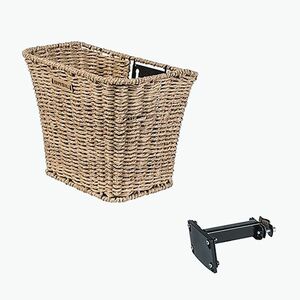 Kerékpáros kosár, elülső Basil Bremen Rattan Look FM+FM Stem Holder seagrass (Bremen Rattan Look FM+FM Stem Holder B-19046) kép