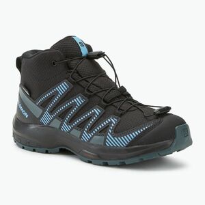 Gyerek trekking cipő Salomon XA PRO V8 Mid WP black/neptune/alaskan blue (XA PRO V8 MID WP L47573800) kép