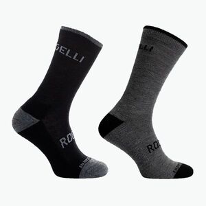 Kerékpáros zokni Rogelli Wool Wintersocks 2 pár black/grey (Wool Wintersocks ROG351053) kép