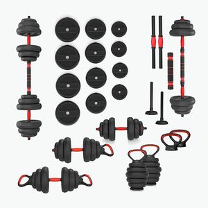 HMS SGN120 Pro Set 6W1 20kg súlyok fekete/piros (SGN120 Pro Set 6W1 17-57-068) kép