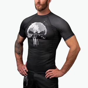 Hayabusa férfi Marvel The Punisher Rashguard Rövid ujjú rövidnadrág fekete (Marvel The Punisher Rashguard Shortsleeve MRG-SS-TP) kép