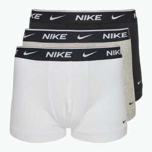 Férfi boxeralsó Nike Everyday Cotton Stretch Trunk 3 pár fehér/szürke heather/fekete (Everyday Cotton Stretch Trunk KE1008-MP1) kép
