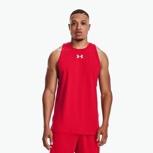 Férfi kosaras póló Under Armour Baseline Cotton Tank red/white/white (Baseline Cotton Tank 1361901-600) kép
