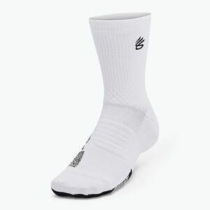 Férfi zokni Under Armour Curry AD Playmaker 1P Mid white / black / black (Curry AD Playmaker 1P Mid 1376231-102) kép