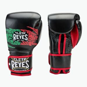 Boxkesztyű Cleto Reyes Velcro Sparring black/red/white green red (Velcro Sparring CE612NRM) kép