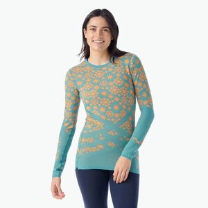 Női thermo hosszú ujjú felső Smartwool Intraknit Thermal Merino Baselayer Pattern Crew cascade (Intraknit Thermal Merino Base Layer Pattern Crew SW016412N88) kép