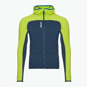 Férfi pulóver Millet Fusion Grid Hoodie dark denim/acid green (Fusion Grid Hoodie MIV9024_N3179) kép