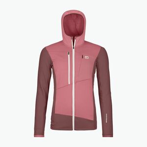 Női pulóver ORTOVOX Fleece Grid Hoody mountain rose (Fleece Grid Hoody 8720400016) kép