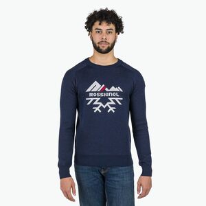 Férfi pulóver Rossignol Jacquard Crew Neck dark navy (Jacquard Crew Neck RLNMO06_715) kép