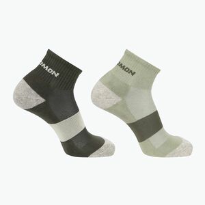 Zokni Salomon Evasion Ankle 2 pary olive night/alfalfa (Evasion Crew 2-Pack LC225760058) kép