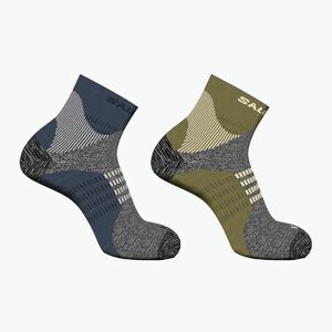 Zokni Salomon X Ultra Access Quarter 2 pary gothic olive/grisaille (X Ultra Access Quarter 2-Pack LC237190057) kép