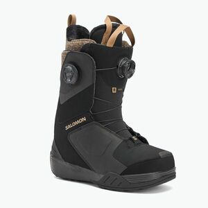 Női snowboardos cipő Salomon Kiana Dual Boa W black/black/sepia tint (Kiana Dual Boa W L47202800) kép