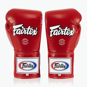 Fairtex Pro Competition Boxing kesztyű Locked Thumb bőr piros (Pro Competition BGL6-RD) kép