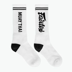 Fairtex "Muay Thai" zokni fehér/fekete (Muay Thai SOCK1-WH/BK) kép