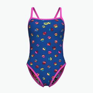 Női egyrészes fürdőruha arena Reversible Swimsuit Challenge Back royal multi/shocking pink (Reversible Challenge Back 006633/890) kép