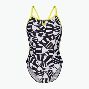 Női egyrészes fürdőruha arena Open Your Eyes Lace Back black multi/soft green (Open Your Eyes Lace Back 008158/503) kép